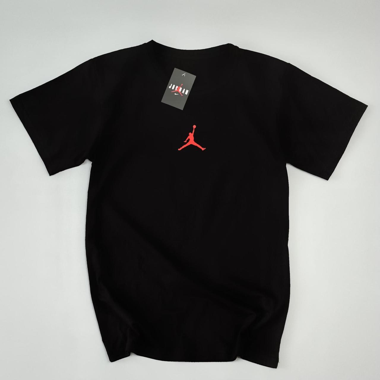 Футболка Air Jordan чорна (червоний лого)
