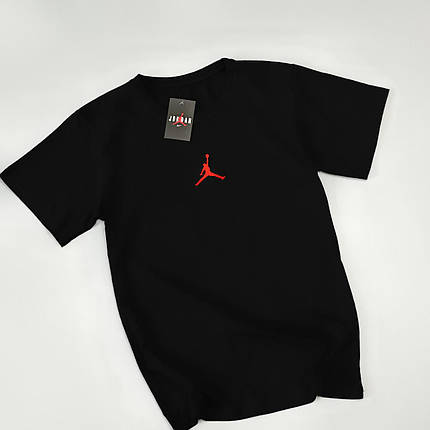 Футболка Air Jordan чорна (червоний лого), фото 2