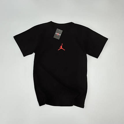Футболка Air Jordan чорна (червоний лого), фото 3