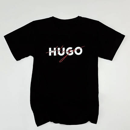 Футболка HUGO чорна classic, фото 2