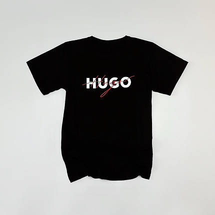 Футболка HUGO чорна classic, фото 3