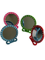 Зеркало косметическое круглое одностороннее  настольое на  подставке  d-125 мм, зеркало для макияжа