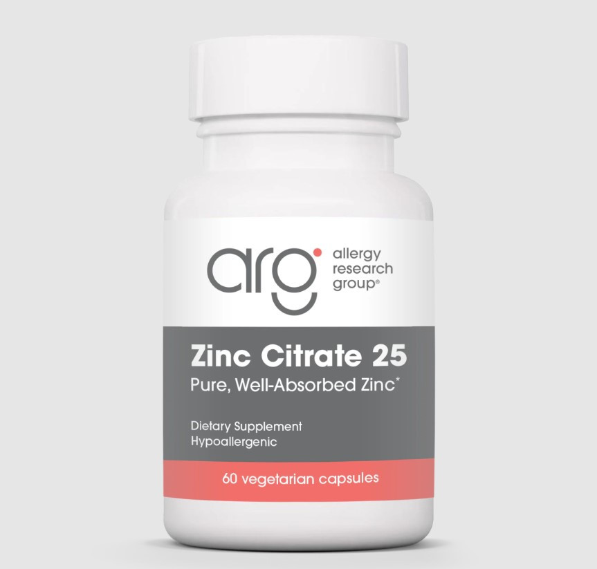 Allergy Research Zinc Citrate / Цинк цитрат 25 мг 60 капсул