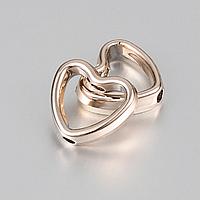 Рамка для намистин Finding Рамка серце пластикова підходить для намистин 6мм Натуральне золото 11мм х 12мм