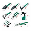 Набір садових інструментів ZHENJIE GT-003 10 в 1 лопатки граблі секатор зрошувач для городу, фото 3