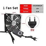 Кулер, вентилятор CX12 на 12 см з регулятором потужності до 5W, робота від мережі 220V, фото 10