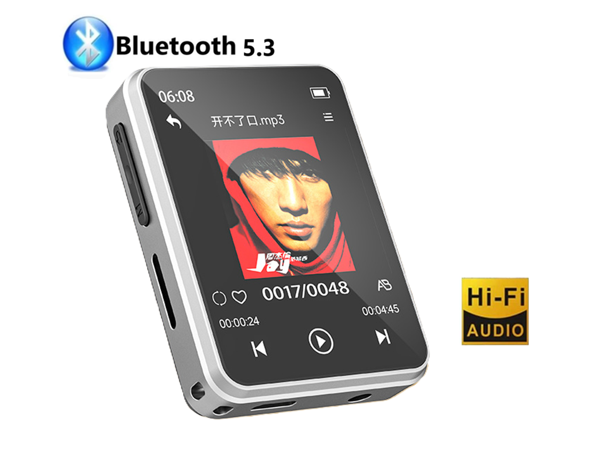 MP3 плеєр Ruizu X81 1,8" Bluetooth 5.3 Hi-Fi 4Gb із зовнішнім динаміком сріблястий, фото 1