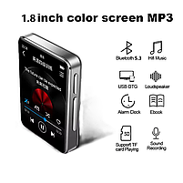 MP3 плеєр Ruizu X81 1,8" Bluetooth 5.3 Hi-Fi 4Gb із зовнішнім динаміком сріблястий, фото 4