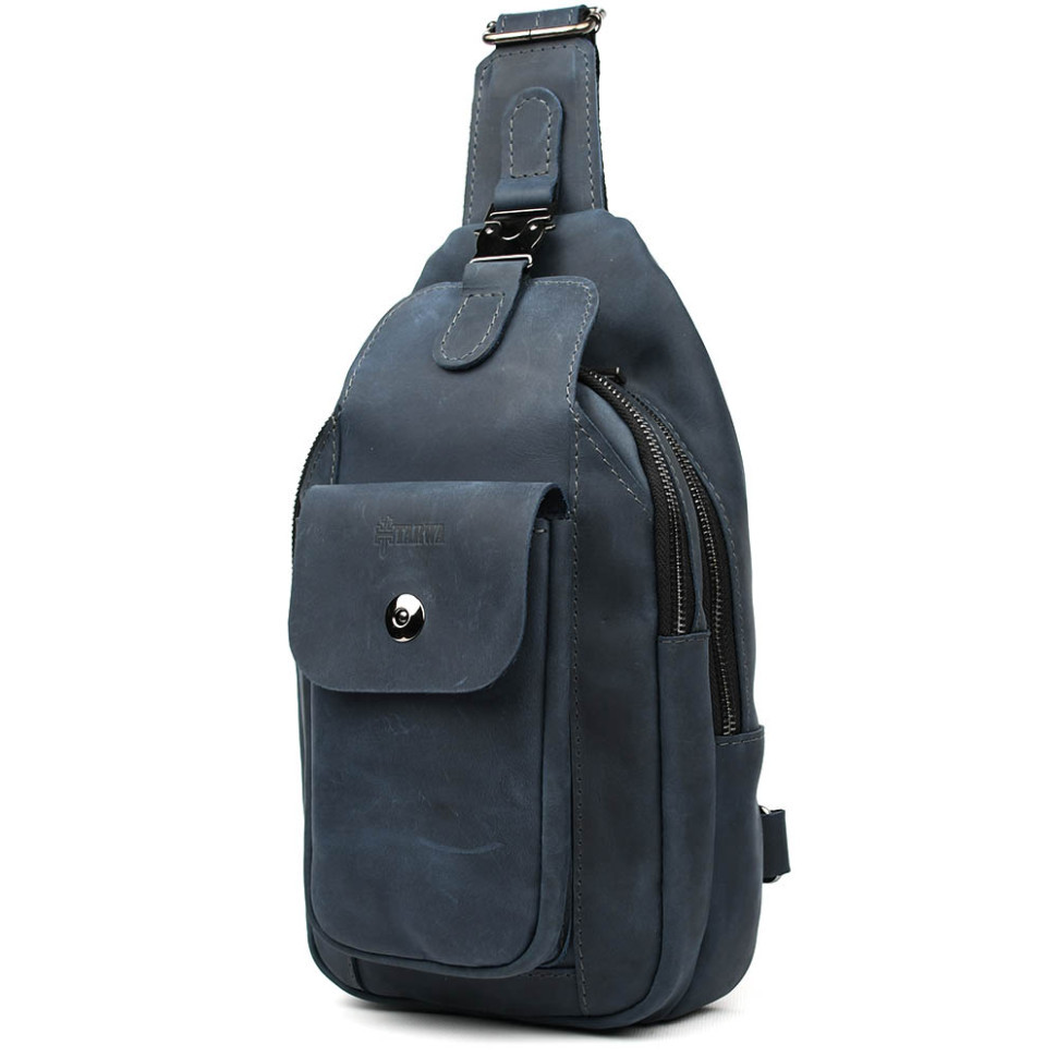 Модний рюкзак-слінг на одну шлейку синій TARWA RK-4007-3md, фото 1