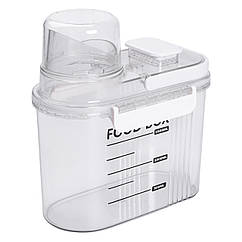 Контейнер Lugi для сипучих продуктів 20х11х22 см з дозатором і мірною шкалою, ємність для круп борошна цукру зберігання