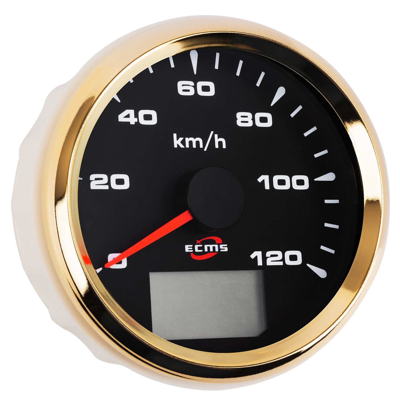 GPS-спідометр ECMS HMG3-BG-120KL діаметр 85 мм, рамка золото, дисплей чорний