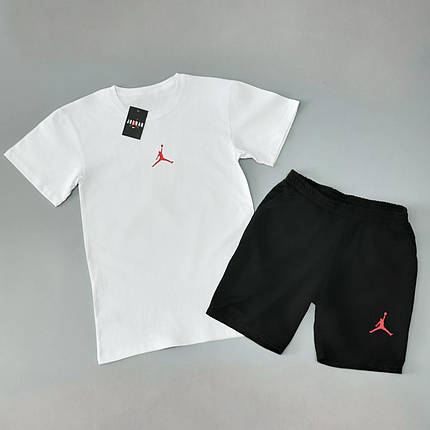 Футболка(біла)+шорти Air Jordan класичний (червоний логотип), фото 1