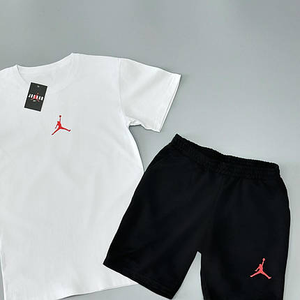 Футболка(біла)+шорти Air Jordan класичний (червоний логотип), фото 3