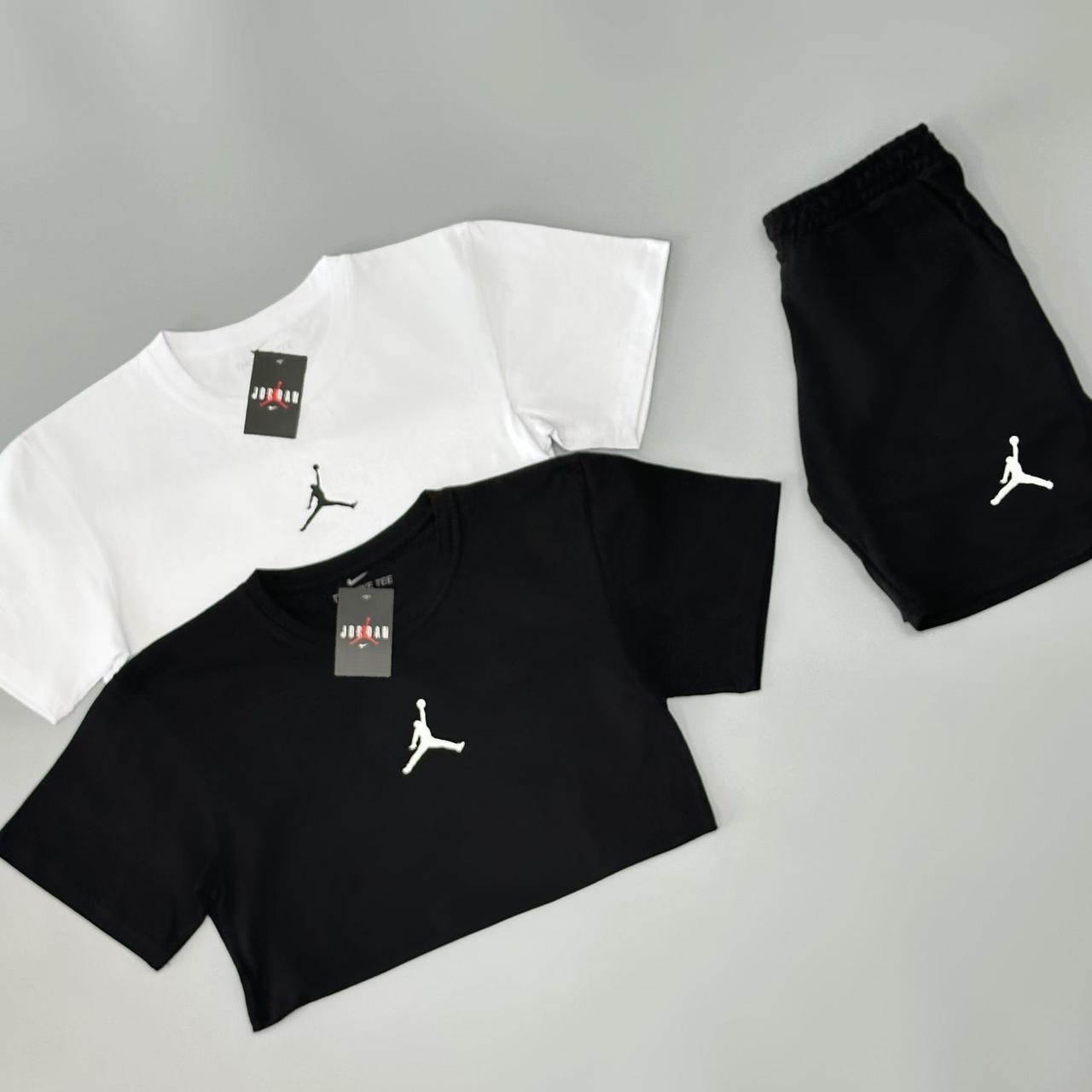 Футболка(чорна)+ футболка(біла) + шорти Air Jordan класичний