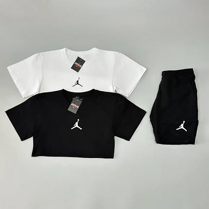 Футболка(чорна)+ футболка(біла) + шорти Air Jordan класичний, фото 2
