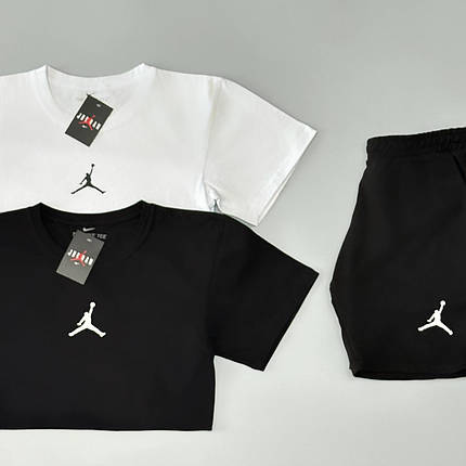 Футболка(чорна)+ футболка(біла) + шорти Air Jordan класичний, фото 3