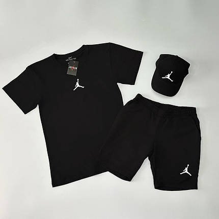 Футболка(чорна)+шорти + кепка Air Jordan класичний, фото 1