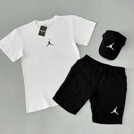 Футболка(біла)+шорти + кепка Air Jordan класичний, фото 1