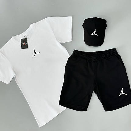 Футболка(біла)+шорти + кепка Air Jordan класичний, фото 2