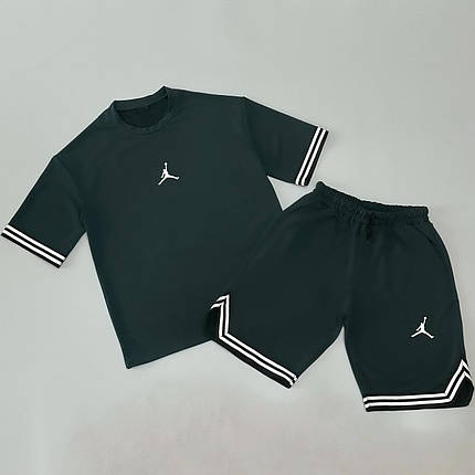 Літній комплект футболка+шорти Air Jordan зелений, фото 1
