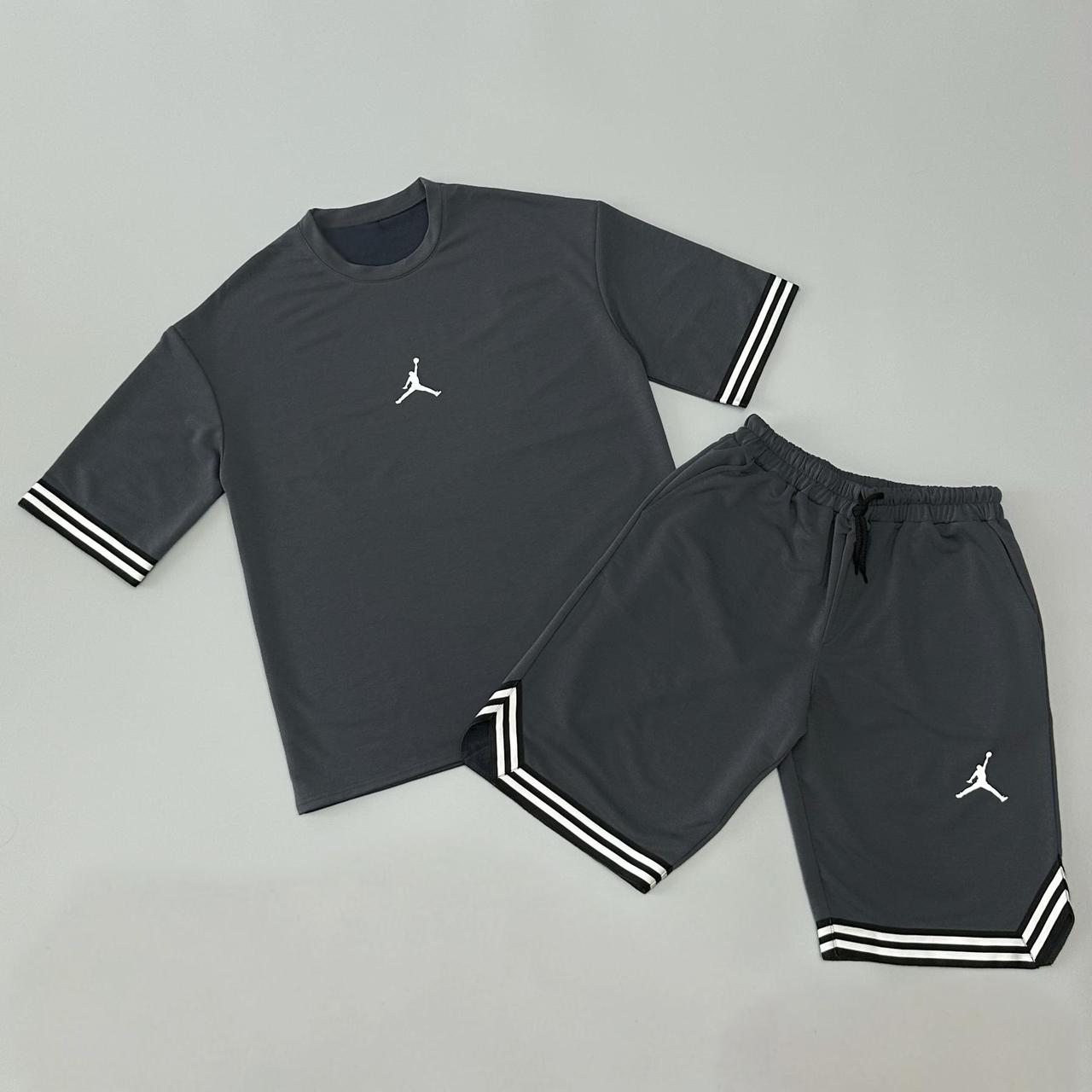 Літній комплект футболка+шорти Air Jordan сірий