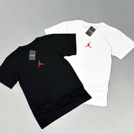 Футболка(біла)+футболка(чорна) Air Jordan червоний логотип, фото 2