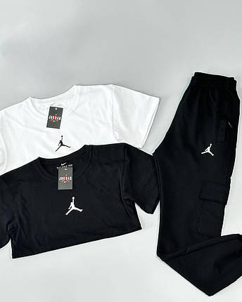 Футболка(біла)+футболка(чорна)+штани Air Jordan, фото 1