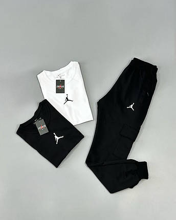 Футболка(біла)+футболка(чорна)+штани Air Jordan, фото 2