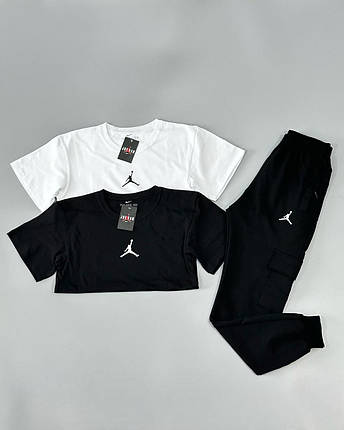 Футболка(біла)+футболка(чорна)+штани Air Jordan, фото 3