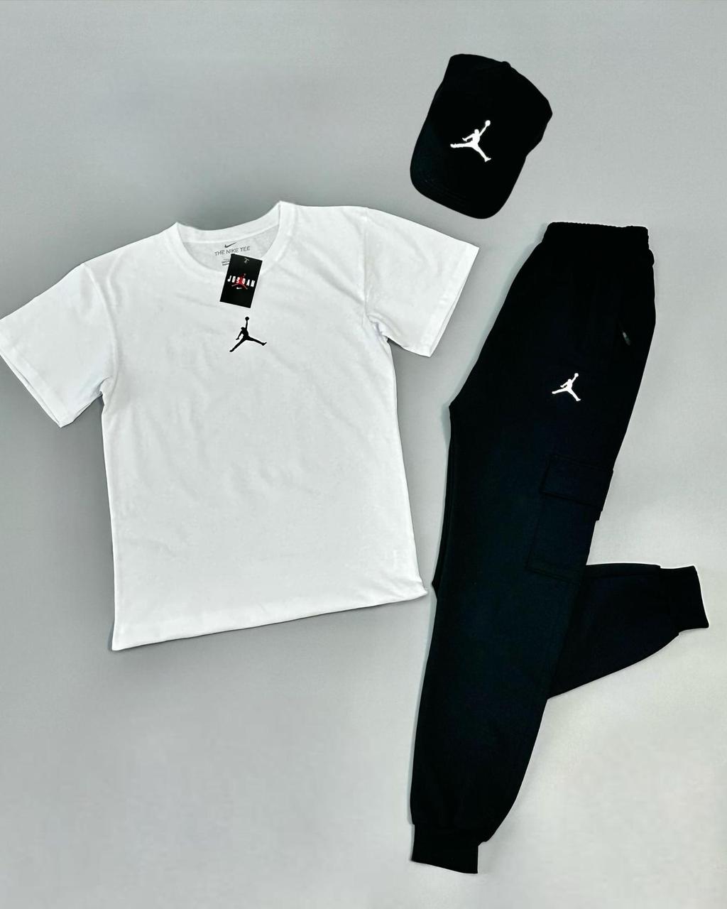 Футболка(біла)+штани+кепка Air Jordan