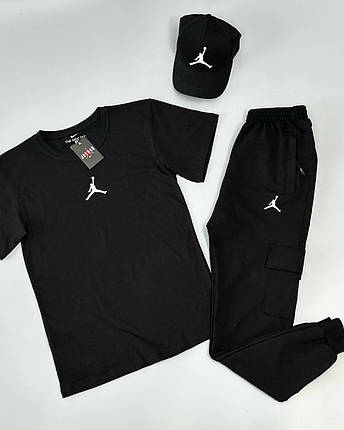 Футболка (чорна) + штани + квітка Air Jordan, фото 1