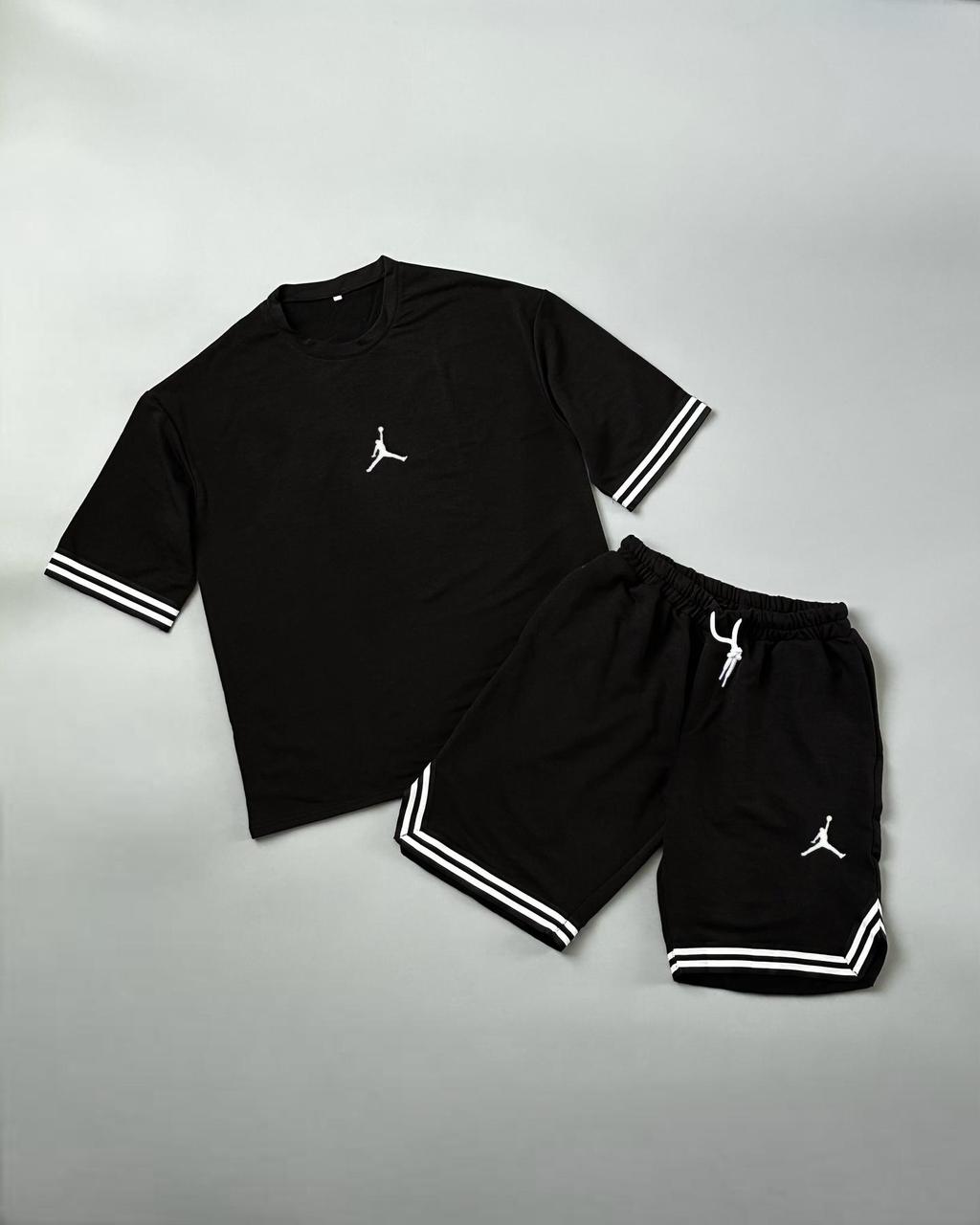 Літній комплект футболка+шорти Air Jordan чорний