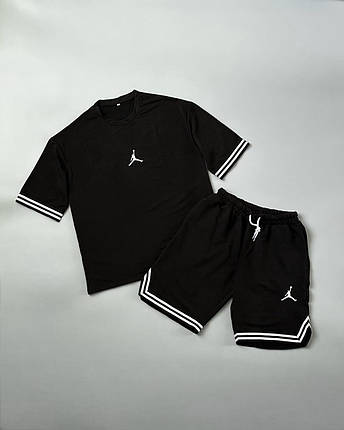 Літній комплект футболка+шорти Air Jordan чорний, фото 1