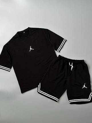 Літній комплект футболка+шорти Air Jordan чорний, фото 2