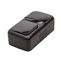 Розетка подвійна із заземленням і кришкою Palmiye IP54 VIKO чорний, накладна Віко, настінна зовнішня 90555188