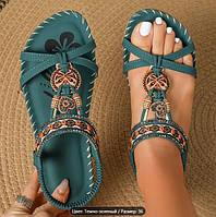 Жіночі плоскі сандалі в богемному стилі 36 р