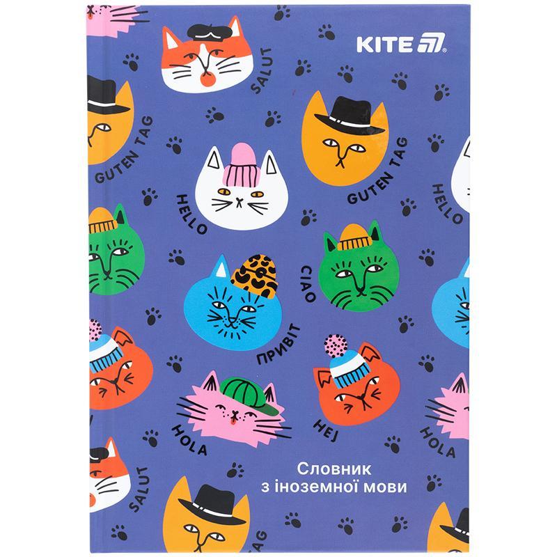 Словник для запису іноземних слов А5 60 арк тв палітурка Kite Cats, фото 1