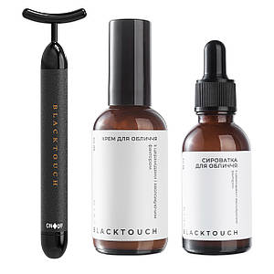 Комплекс для догляду за обличчям Імпульсний вібромасажер, Крем з церамідами, Сироватка з церамідами