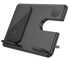 Бездротовий зарядний пристрій HOCO CQ2 Flash folding 3-in-1 wireless fast charger(SAM Watch) Black