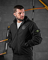 Тактичний спортивний костюм Stone Island штани кофта краш чорний Комплект Стон Айленд чорний