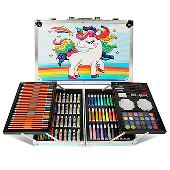 Дитячий набір для малювання у валізі, 145 предметів/ Художній набір для творчості/Набір художника