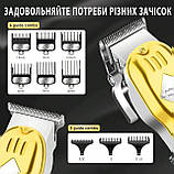 Золота Бездротова Машинка 3в1 Weeme Тример бритва з РК-дисплеєм насадками та акумулятором pvd-покриттям, фото 5