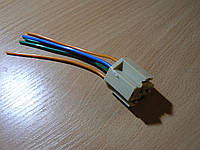 Колодка Фишка разъем проводки на 5 контактов для реле крест с проводами 3 три цвета 90мм