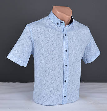 Чоловіча сорочка з коротким рукавом G-port блакитна Туреччина 5103