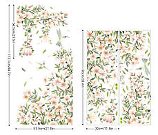 Інтер'єрні вінілові наклейки Квітучі дерева пташка (лист 90 х 60 см) Б126, фото 2