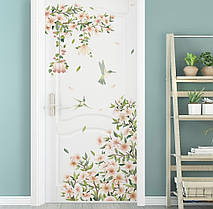 Інтер'єрні вінілові наклейки Квітучі дерева пташка (лист 90 х 60 см) Б126, фото 3