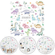 Вінілові наклейки Динозаври на відпочинку (лист 30 х 90 см) б249-21 ZLJ, фото 2