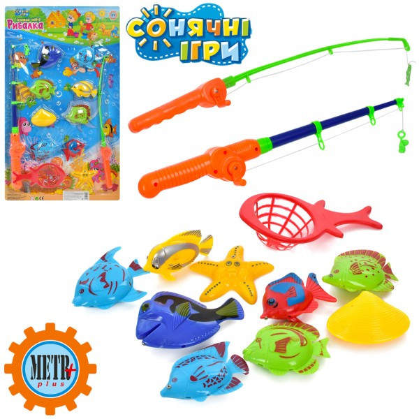 Розвивальна гра риболовля M 0041, 9 рибок, 2 вудки, сачок, фото 1