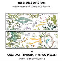 Вінілові наклейки VANSHE Зелене листя птиця (лист 60 х 90 см) Б83-33, фото 2