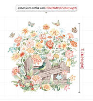 Вінілові наклейки BRUP Квіти біля паркана ( лист 60 х 90 см) Б201-13, фото 2